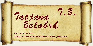 Tatjana Belobrk vizit kartica